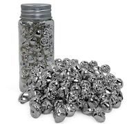 MIJOMA Lot de 100 mini clochettes de 8 mm pour bijoux et décoration - Argenté - 40 g