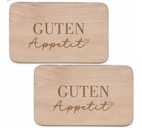 MIJOMA Lot de 2 planches à petit-déjeuner en bois de hêtre - Bon appétit
