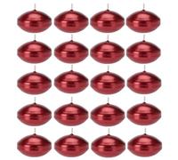 MIJOMA Lot de 20 bougies flottantes, diamètre : 4,5 cm x 2,5 cm, non parfumées, idéales pour mariage, spa, Saint-Valentin, dîner et Noël - Décoration flottante pour romantisme (rouge métallisé)
