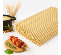 MIJOMA Lot de 200 brochettes en bambou de 25 cm de long, en bambou solide et biodégradable, idéales pour barbecue, fête, barbecue et plus encore (200 et 25 cm)