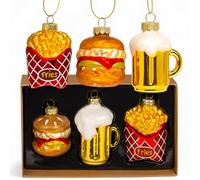 MIJOMA Lot de 3 décorations de sapin de Noël en verre - Boules de Noël originales à suspendre - Design vintage - Décoration de sapin en verre avec œillet en métal - Décoration de Noël originale (Fast