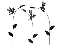 MIJOMA Lot de 3 piquets décoratifs pour jardin et balcon - Noir