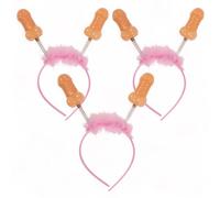 MIJOMA Lot de 3 serre-têtes pénis (environ 25 cm) - Le sommet de l'ambiance de la fête | Parfait pour les enterrements de vie de jeune fille ou les fêtes costumées | Avec mini pignons vacillants et