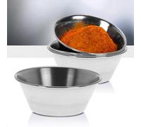 MIJOMA Lot de 4 bols en acier inoxydable de 6 cm de diamètre (50 ml) empilables et multifonctions, pour cuisiner, cuire, servir, préparer, bain-marie et rangement peu encombrant