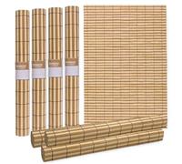 MIJOMA Lot de 4 sets de table en bambou - 30 x 45 cm - Robustes, faciles d'entretien et enroulables (marron naturel)