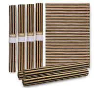 MIJOMA Lot de 4 sets de table en bambou - 30 x 45 cm - Robustes, faciles d'entretien et enroulables - Noir/marron