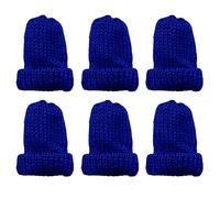 MIJOMA Lot de 6 cache-œufs en tricot pour œufs de petit-déjeuner, mini bonnet de bricolage, idée cadeau d'anniversaire (bleu foncé)