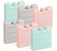 MIJOMA Lot de 6 mini blocs de glace réutilisables pour sac isotherme, boîte à déjeuner, pastilles de refroidissement aux couleurs pastel, adaptés à un usage alimentaire et compacts