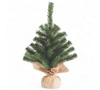 MIJOMA - Mini sapin de Noël enchanteur, sapin de Noël artificiel dans des sacs en jute, élégant et décoratif, sûr stable avec des aiguilles douces, parfait pour une atmosphère chaleureuse, 35 cm de