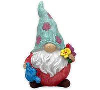 MIJOMA Nain de jardin GNOME Dwarf - Décoration de jardin - Décoration de jardin - Lutin - Nain pour le jardin - Décoration de maison - Décoration pour terrasse pour balcon (veste en rose - 22 cm)