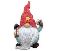 MIJOMA Nain de jardin GNOME Dwarf - Décoration de jardin - Décoration de jardin - Lutin - Nain pour le jardin - Décoration de maison - Décoration pour terrasse pour balcon (veste bleue - 22 cm)