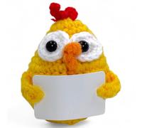 MIJOMA Porte-bonheur Positive Friends - figurines au crochet faites à la main avec des messages motivants, idéales comme souvenirs, compagnons de route et stimulants (Poulet - Vierge)