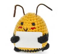 MIJOMA Porte-bonheur Positive Friends - Figurines au crochet faites à la main avec des messages motivants, idéal comme petit cadeau (abeille - vierge)