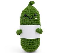 MIJOMA Porte-bonheur Positive Friends - figurines au crochet faites à la main avec des messages motivants, idéales comme souvenirs, compagnons de route et stimulants (Concombre - Vierge)