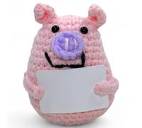 MIJOMA Porte-bonheur Positive Friends - figurines au crochet faites à la main avec des messages motivants, idéales comme souvenirs, compagnons de route et stimulants (Cochon - Vierge)
