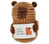 MIJOMA Porte-bonheur Positive Friends - Figurines en crochet faites à la main avec des messages motivants, idéal comme petit cadeau (Capybara - Don't Worry)