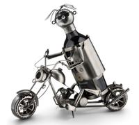 MIJOMA Porte-bouteille de vin en forme de moto en métal pour bar, cuisine et table