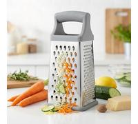 MIJOMA Râpe de cuisine carrée - Râpe à pommes de terre - 4 surfaces de râpe - Acier inoxydable - Passe au lave-vaisselle (22 x 10 x 10 cm)