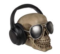 MIJOMA Support casque tête de mort avec lunettes de soleil peint à la main 18 cm
