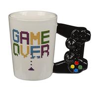 MIJOMA Tasse à café Gamer avec poignée de manette - Tasse à café - Tasse à thé en céramique - Capacité de 300 ml - Pour boissons chaudes et froides (Game Over)