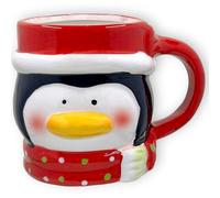 MIJOMA - Tasse de Noël - Adorable tasse en céramique avec design de Noël pour des moments chauds - Parfaite pour les boissons chaudes et froides - 350 ml (pingouin)
