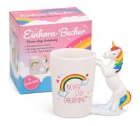 MIJOMA Tasse licorne « Never Stop Dreaming » avec poignée 3D - 300 ml - Tasse en grès pour café, thé et cacao