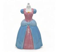 MIJOMA Tirelire élégante au design robe de princesse, 16 x 10 x 9 cm, en céramique émaillée, rose et bleu, avec bouchon de fermeture pratique, un véritable trésor pour chaque pièce