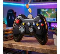 MIJOMA Tirelire en céramique noire avec bouchon - 16 x 13 cm - Idée cadeau - Cadeau d'argent - Décoration rétro - Console de jeu pour enfants, adolescents, adultes