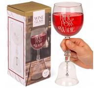 MIJOMA Verre à vin avec cloche de table - Ring for Wine - 400 ml - Verre à vin original avec pied cloche - Pour homme et femme - Verre amusant pour fête, JGA, anniversaire - 22 cm de haut