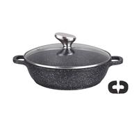 Mijoteuse Ø 32 cm ""Façon pierre"" + couvercle + 2 poignées silicone amovibles - PRADEL EXCELLENCE - Tous feux. Capacité 5 L.