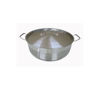 Baumalu Mijoteuse avec couvercle inox professionnel finition brossée poignées rivetées 36 cm