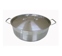 Baumalu Mijoteuse avec couvercle inox professionnel finition brossée poignées rivetées 36 cm