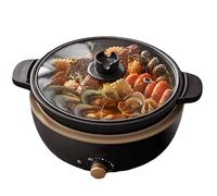 Mijoteuse de 3 litres, 4 réglages de température, bol en aluminium amovible et facile à nettoyer | Couvercle en verre trempé et poignées froides au toucher, design tableau noir