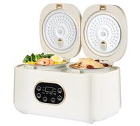 Mijoteuse double, écran tactile intelligent, petit cuiseur à riz multifonction intégré à double commande, pour la cuisson du porridge et le chauffage du riz