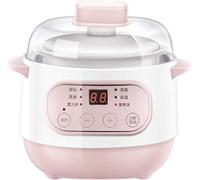 Mijoteuse électrique - 1l Céramique Eau Ragoût Pot 200w Réservation Intelligente Appareil De Cuisine Ménager avec Fonction De Chronométrage, Pink