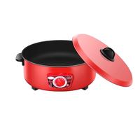 Mijoteuse électrique uniforme rouge de 25 à 30 cm, marmite et poêle à sauter électriques, pour usage domestique, style Asie du Sud-Est, cuisinière électrique rouge