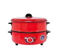 Mijoteuse électrique uniforme rouge de 25 à 30 cm, marmite et poêle à sauter électriques, pour usage domestique, style Asie du Sud-Est, cuisinière électrique rouge