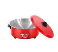 Mijoteuse électrique uniforme rouge de 25 à 30 cm, marmite et poêle à sauter électriques, pour usage domestique, style Asie du Sud-Est, cuisinière électrique rouge