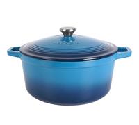 Mijoteuse en fonte, 6 L, bleue, verte, émaillée - pour induction, gaz, four - avec relief sur le couvercle - répartition homogène de la chaleur, idéale pour mijoter