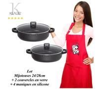 Mijoteuse - Klaus - 24cm et 28cm - Revêtement pierre - 100% antiadhésif - 4 pièces