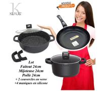 Mijoteuse - Klaus - 24cm - Revêtement Pierre - 100% Antiadhésif - 3 Pièces