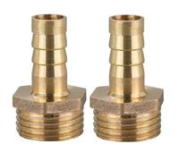 MiJunHD Lot de 2 connecteurs réducteurs en laiton | 10 mm queue cannelée vers filetage BSP G1/2≈ 20 mm | Adaptateur de tuyauterie réducteur de filetage pour connexion et conversion de tuyau