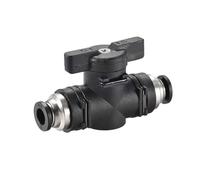 MiJunHD Vanne pneumatique BUC de 6 mm, 1 interrupteur manuel poussoir pour connecter robinet à boisseau sphérique pour contrôle du débit d'air