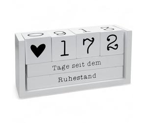 MIK funshopping Calendrier de compte à rebours en bois - Cube annuel avec barre à thème, 432 jours comptable - mariage, anniversaire, examen, vacances - Polyvalent (blanc XL)