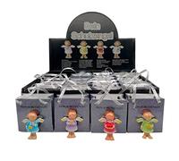 MIK funshopping Lot de 24 petites figurines anges protecteurs dans des sachets - Ensemble de 24 porte-bonheur célestes, triés par couleur dans un présentoir. Charmants anges peints à la main au format