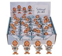 MIK funshopping Lot de 24 petites figurines d'anges protecteurs dans des sachets - Porte-bonheur célestes, assortis par couleur et présentés sur un présentoir. Charmants anges peints à la main au
