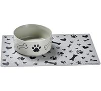 Mika Dog Gamelle pour Chien avec Tapis de gamelle, Gris, 1,4 l