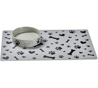 Mika Dog Gamelle pour Chien avec Tapis de gamelle, Gris, 350 ML