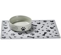 Mika Dog Gamelle pour Chien avec Tapis de gamelle, Gris, 850 ML