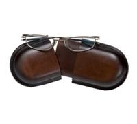 MIKA Etui à lunettes, grand, cuir, marron